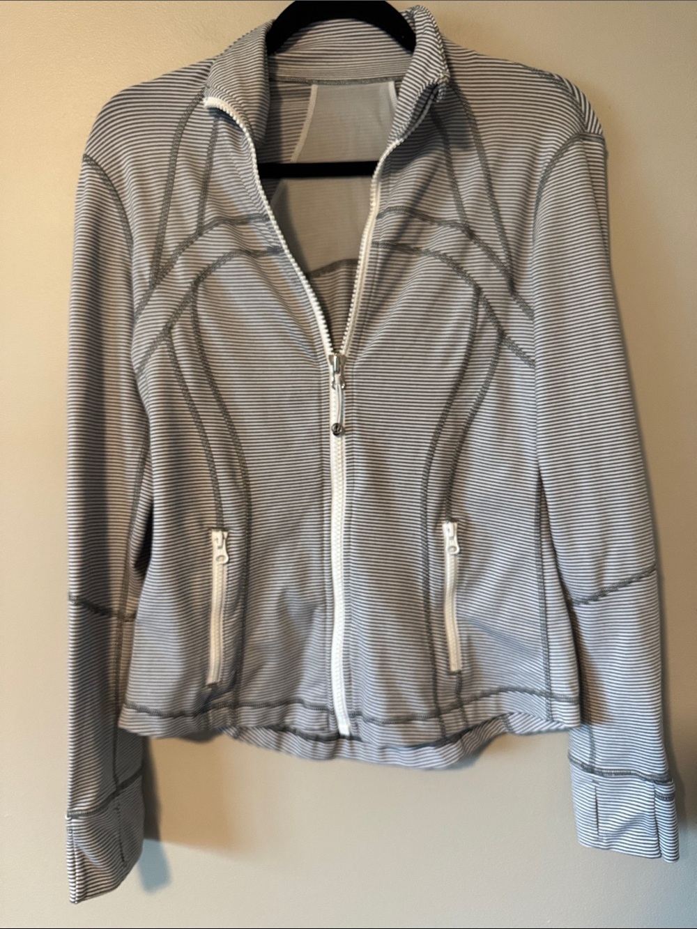 Lululemon Define Jacket Tonka Stripe Heathered Slate White - Picture 2 of 10